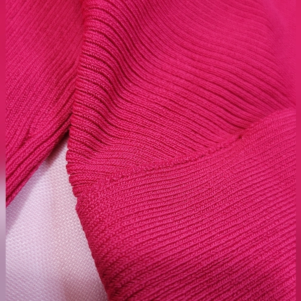 Vibrant Pink Long Sleeve Crop Top with Cut-Out Style - Picture 10 of 16